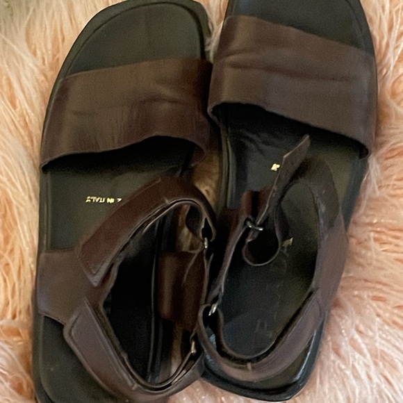 Prada Leather Sandals Adjustable Ankle Straps Y2K - Picture 8 of 15